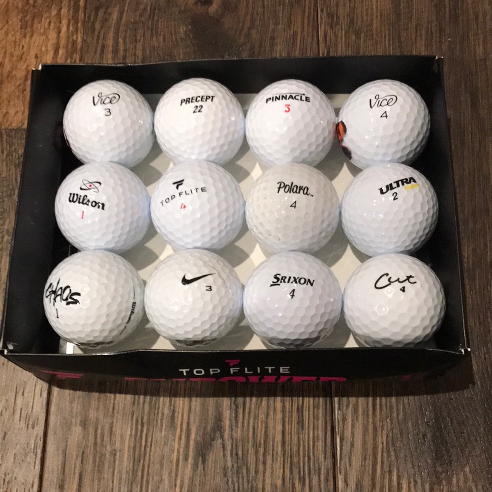 Variety of golf balls, all brands available